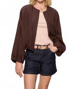 NEW SANCTUARY linen bubble jacket in soil